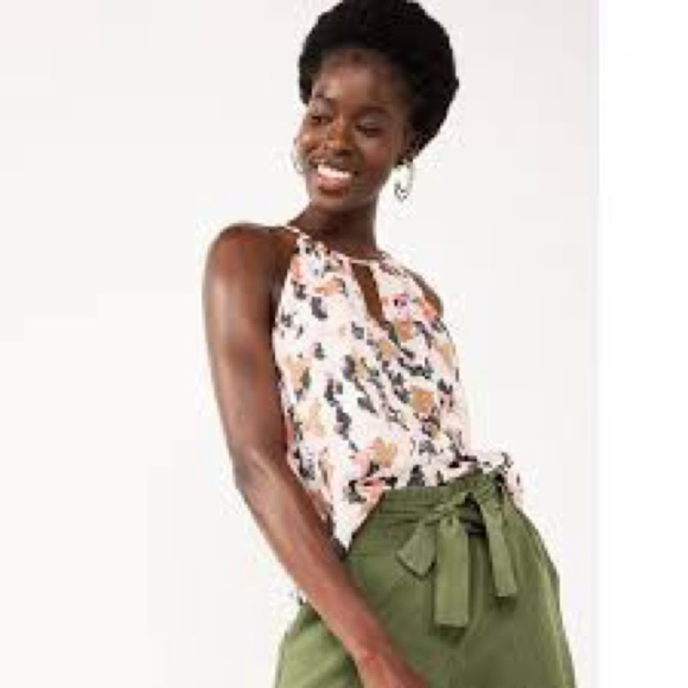 High Neck Keyhole Tank Halter Top by NineWest